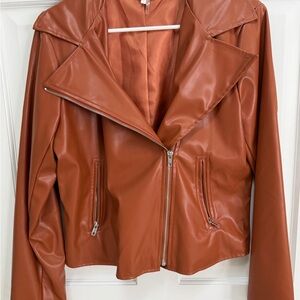 Entro brown faux Leather Jacket for Women